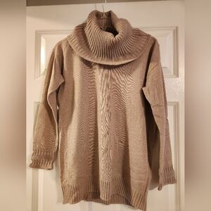 Womans Tan Cowl Neck Sweater Size Small